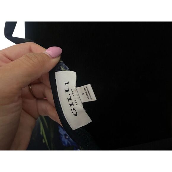 GILLI STUNNING FLORAL NAVY MAXI DRESS WOMENS SLEEVELESS SIZE SMALL - Picture 7 of 7